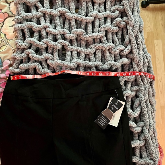 NWT Black pants, 28 inch inseam/waist measurement in photos, elastic band waist - Picture 2 of 5